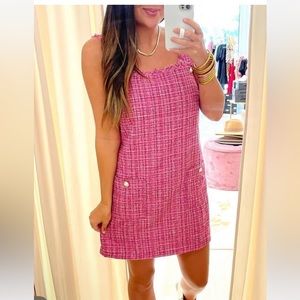 Entro  Size Small Tweed W/ Pearl Buttons Dress NWT